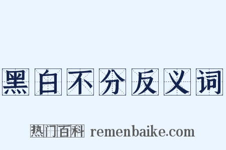 黑白不分反义词是什么意思的图片